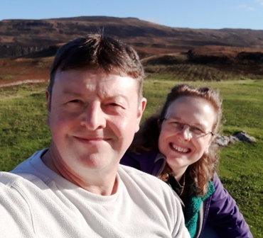 Ruth Sharpe and Mike Norton at Coral Beach, Skye